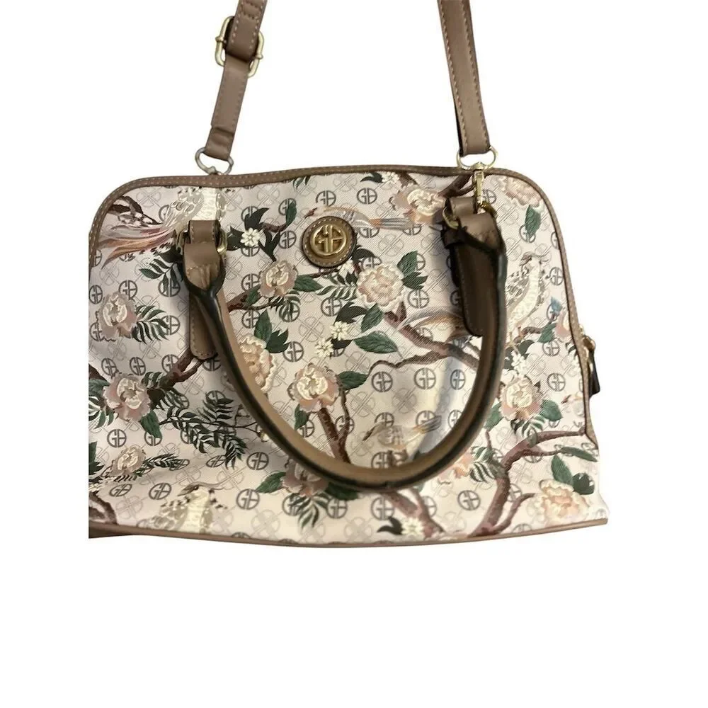 Giani Bernini‎ Women's Floral Dome Satchel Bag Neutral Design